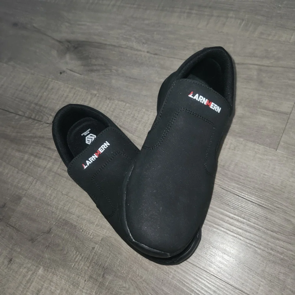 Larnmern Mens Slip On Work Shoes Black L03301-8 Sz. 6.5 Casual Non-Slip Sneakers